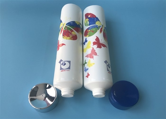 Diameter 50 Mm Plastic Tube Bottles Gloss Oil ASTA Series Hose Body With Butterfly Pattern