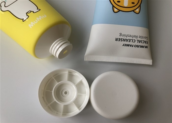 200ml white cute picture offset printing Plastic Lotion Tube diameter 50mm with white flip top cap