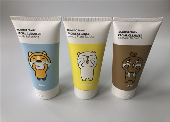 200ml white cute picture offset printing Plastic Lotion Tube diameter 50mm with white flip top cap