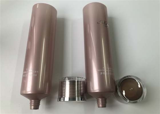 5-layer tube deep powder semi-transparent pearl tube 1 color silk screen hot stamping silver foil with acrylic cap 120ml