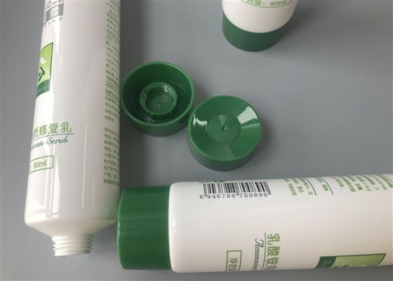 Med Care Cosmetic Packaging Tubes / Straight Flat Cap Cosmetic Plastic Tube
