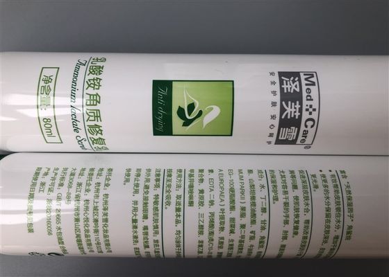 Med Care Cosmetic Packaging Tubes / Straight Flat Cap Cosmetic Plastic Tube