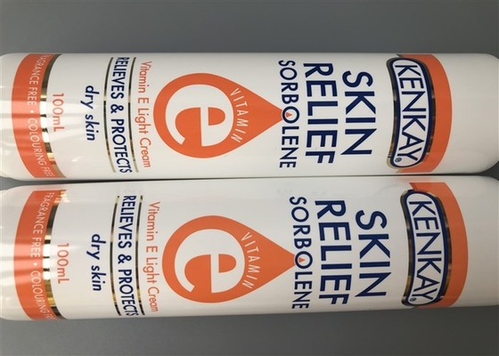 Skin Relief 100ml Plastic Cream Tubes  2c Offset Screen Printing Glossy With Teeth Cap