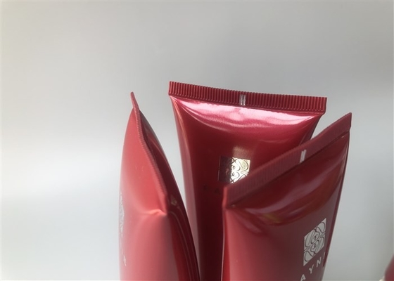 Colored Pearlescent RAYNIE Plastic Cream Tubes Hot Stamping Silver With Acrylic Cap 100g