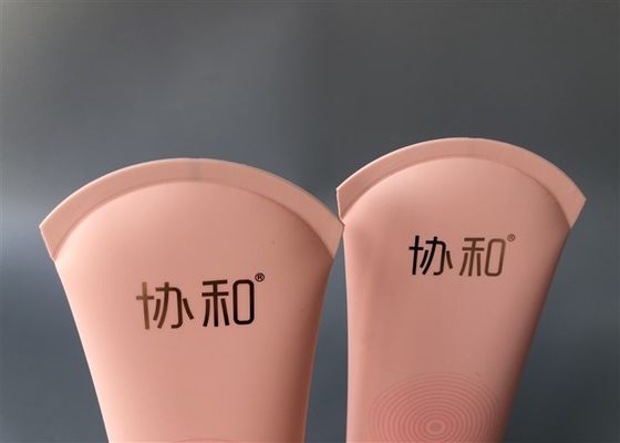 Pink Breast Cream Plastic Lotion Tubes 70g With Ellipt Roating Cover Plating Gold