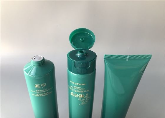 100g Green Empty Lotion Tubes 1C Silk Screen Printing Hot Stamping 35mm Diameter
