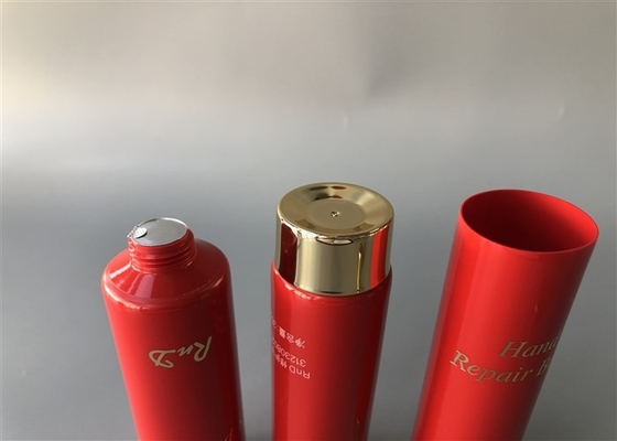 Red Color Plastic Cosmetic Tubes Screw Cap With 3c Silk Screen Printing
