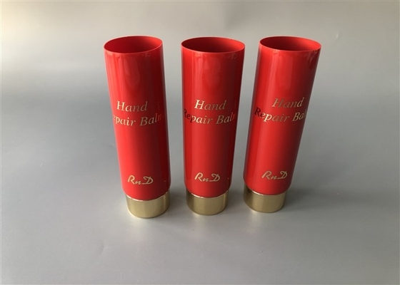 Red Color Plastic Cosmetic Tubes Screw Cap With 3c Silk Screen Printing