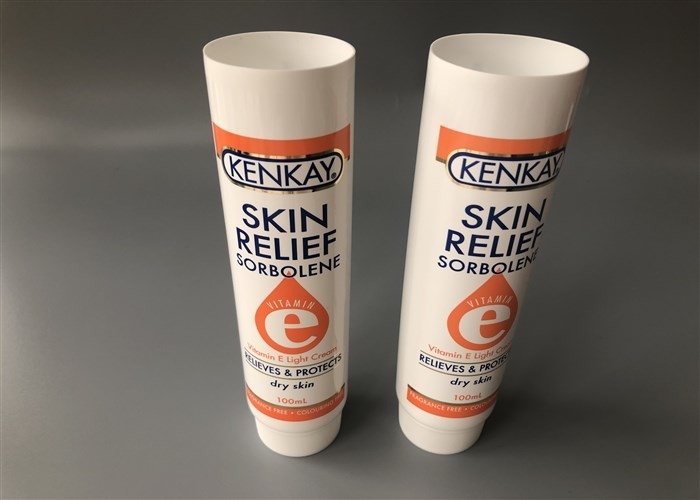 Skin Relief 100ml Plastic Cream Tubes  2c Offset Screen Printing Glossy With Teeth Cap